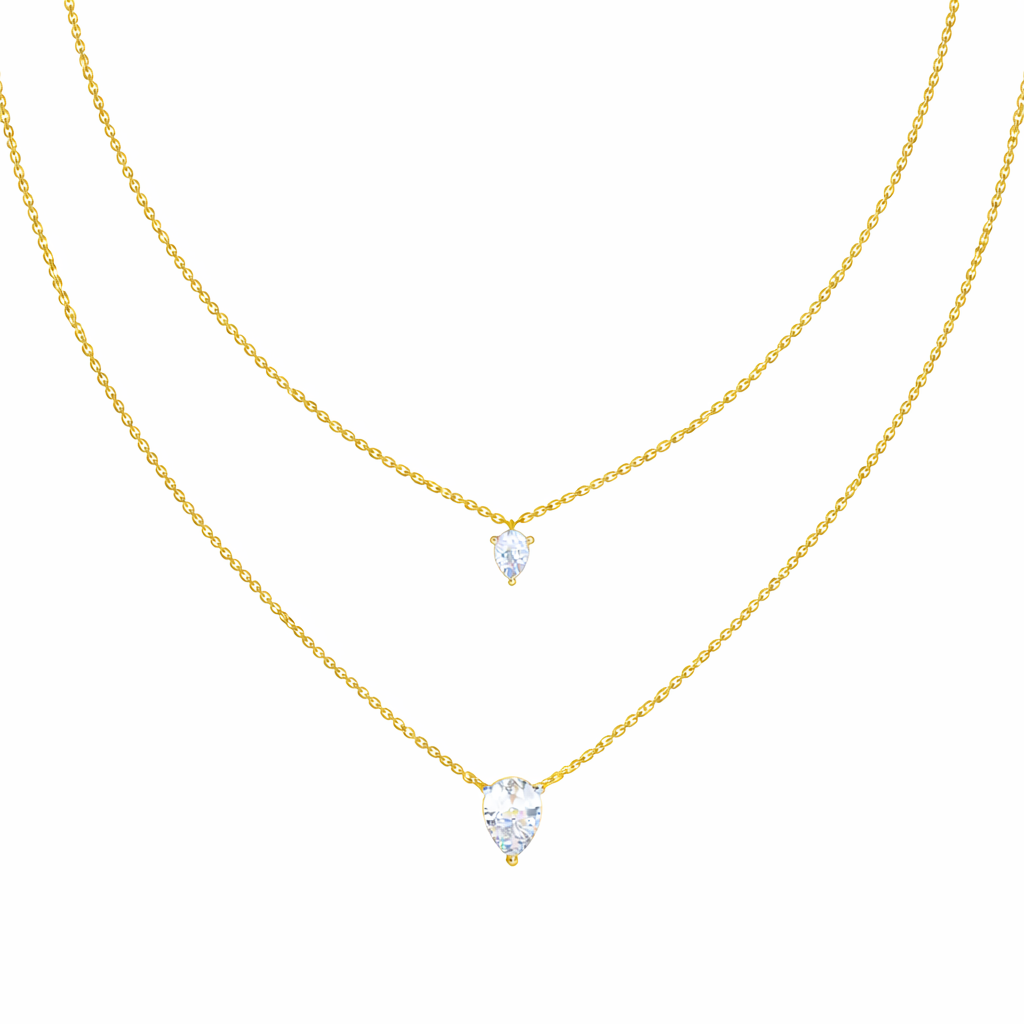 1.46 Ct Pear Cut Lab Grown Diamond Solitaire Unique  Statement Cluster Classic Necklace For birthday - HIGHCARAT DIAMONDS
