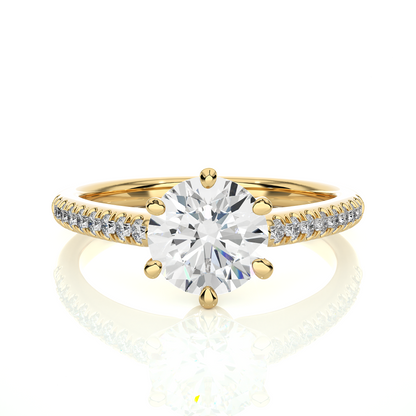 1.47 Carat Round Shaped Diamond Ring ,14K Solid Gold Luxury Diamond fabulous Ring For Her - HIGHCARAT DIAMONDS