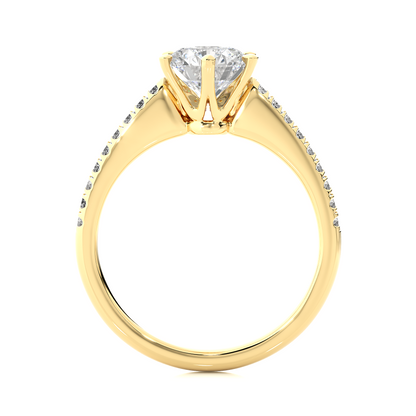 1.47 Carat Round Shaped Diamond Ring ,14K Solid Gold Luxury Diamond fabulous Ring For Her - HIGHCARAT DIAMONDS