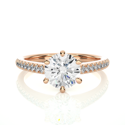 1.47 Carat Round Shaped Diamond Ring ,14K Solid Gold Luxury Diamond fabulous Ring For Her - HIGHCARAT DIAMONDS