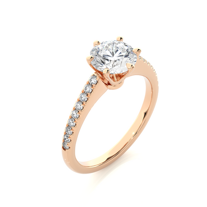 1.47 Carat Round Shaped Diamond Ring ,14K Solid Gold Luxury Diamond fabulous Ring For Her - HIGHCARAT DIAMONDS