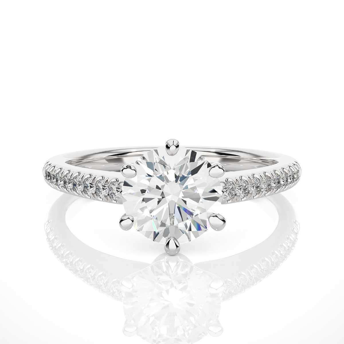1.47 Carat Round Shaped Diamond Ring ,14K Solid Gold Luxury Diamond fabulous Ring For Her - HIGHCARAT DIAMONDS