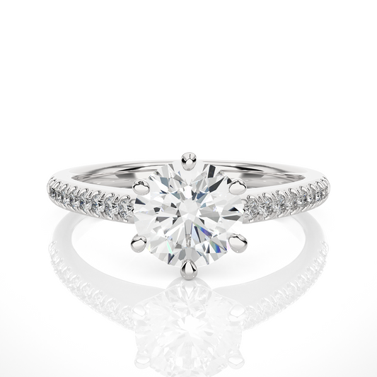 1.47 Carat Round Shaped Diamond Ring ,14K Solid Gold Luxury Diamond fabulous Ring For Her - HIGHCARAT DIAMONDS