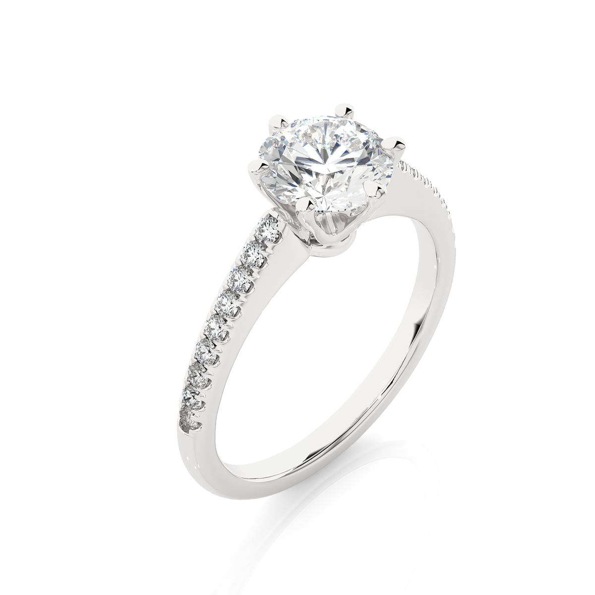 1.47 Carat Round Shaped Diamond Ring ,14K Solid Gold Luxury Diamond fabulous Ring For Her - HIGHCARAT DIAMONDS
