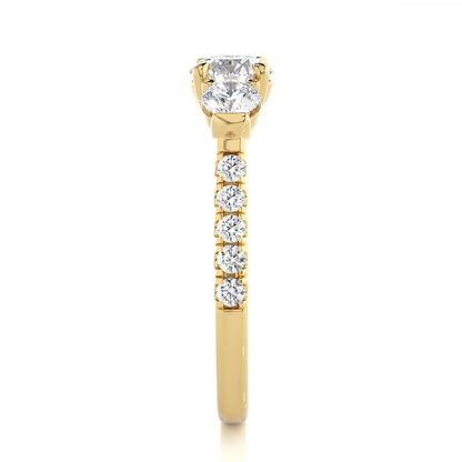 1.54 Ct Lab grown Round Diamond Anniversary Ring, With Three Stone - HIGHCARAT DIAMONDS