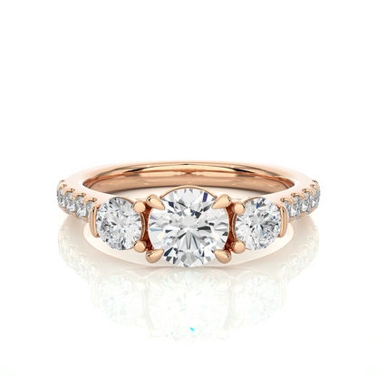 1.54 Ct Lab grown Round Diamond Anniversary Ring, With Three Stone - HIGHCARAT DIAMONDS