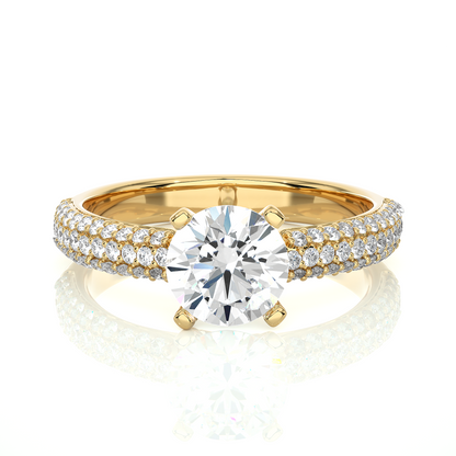 1.56 Ct  Carat Round Shaped Lab Grown Diamond  14K White Gold Engagement Perfect Ring, Gift For Her - HIGHCARAT DIAMONDS