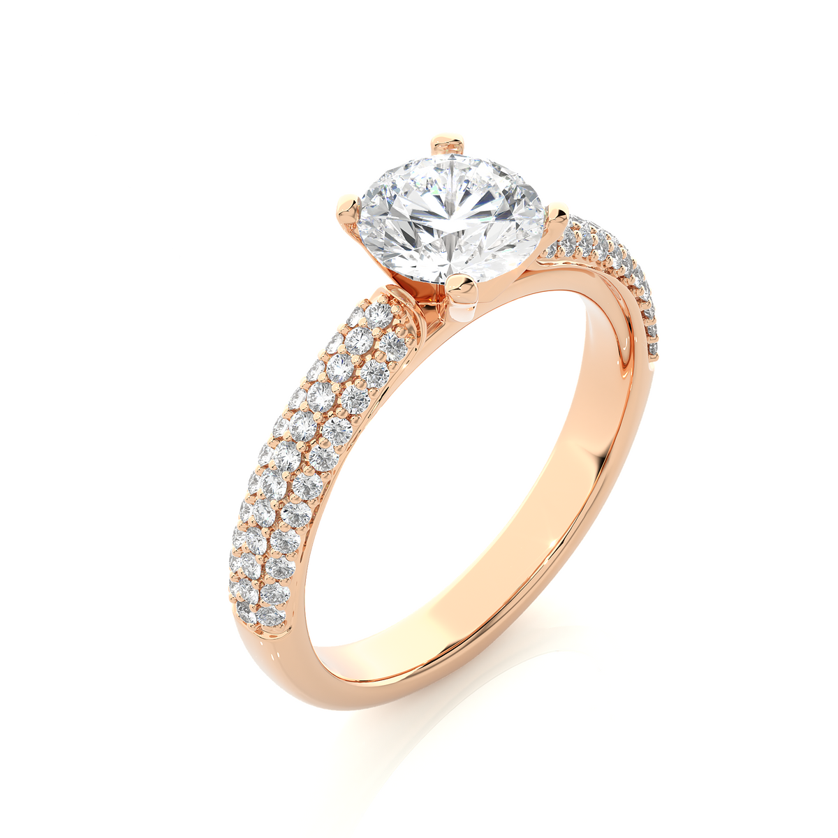1.56 Ct  Carat Round Shaped Lab Grown Diamond  14K White Gold Engagement Perfect Ring, Gift For Her - HIGHCARAT DIAMONDS
