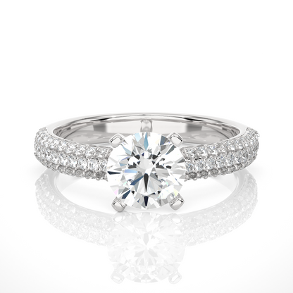 1.56 Ct  Carat Round Shaped Lab Grown Diamond  14K White Gold Engagement Perfect Ring, Gift For Her - HIGHCARAT DIAMONDS