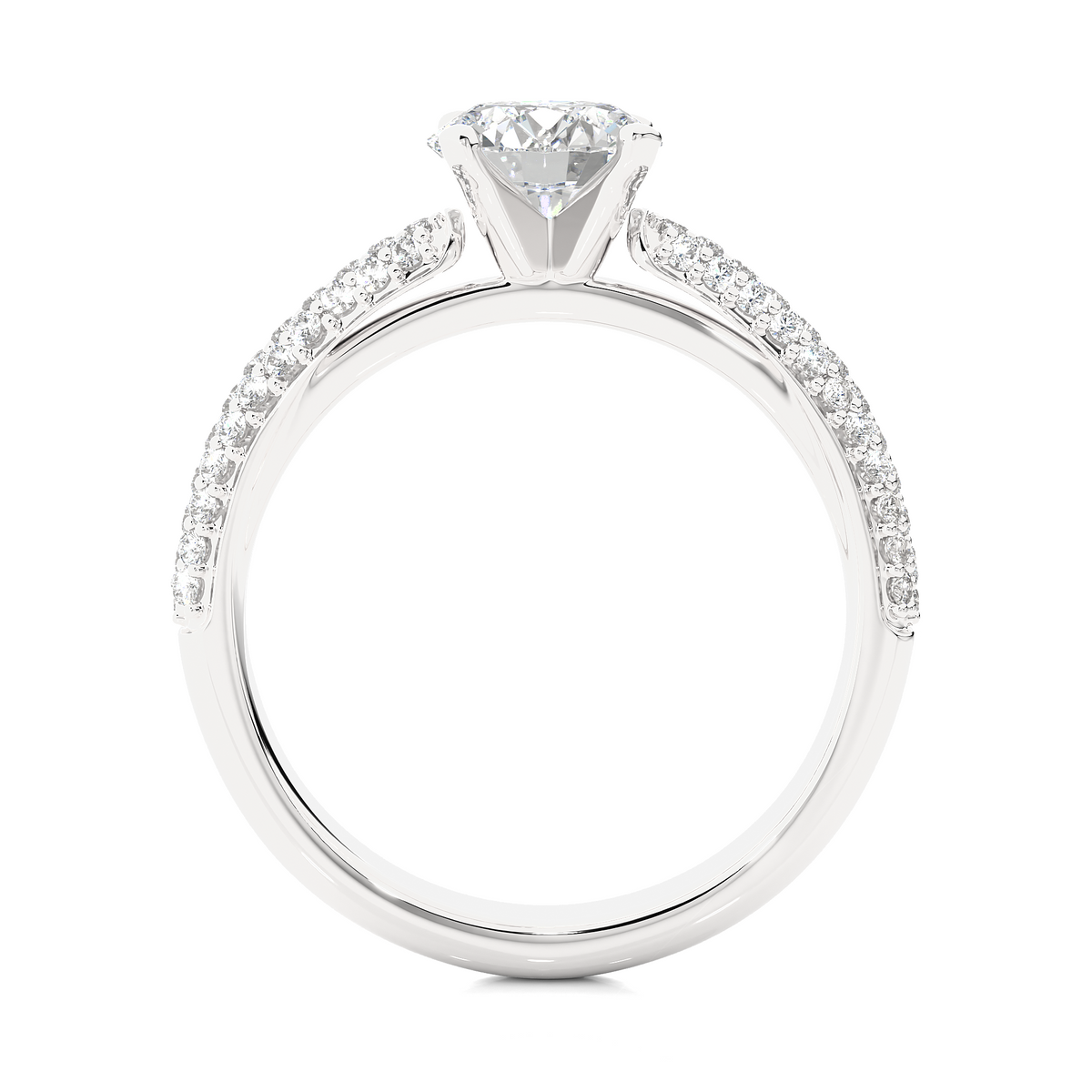 1.56 Ct  Carat Round Shaped Lab Grown Diamond  14K White Gold Engagement Perfect Ring, Gift For Her - HIGHCARAT DIAMONDS
