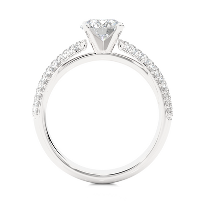 1.56 Ct  Carat Round Shaped Lab Grown Diamond  14K White Gold Engagement Perfect Ring, Gift For Her - HIGHCARAT DIAMONDS
