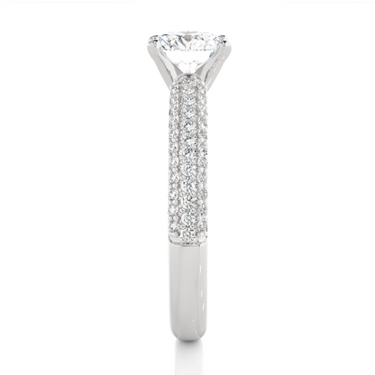 1.56 Ct  Carat Round Shaped Lab Grown Diamond  14K White Gold Engagement Perfect Ring, Gift For Her - HIGHCARAT DIAMONDS