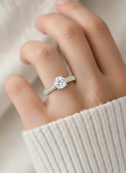 1.56 Ct  Carat Round Shaped Lab Grown Diamond  14K White Gold Engagement Perfect Ring, Gift For Her - HIGHCARAT DIAMONDS #wearthelook