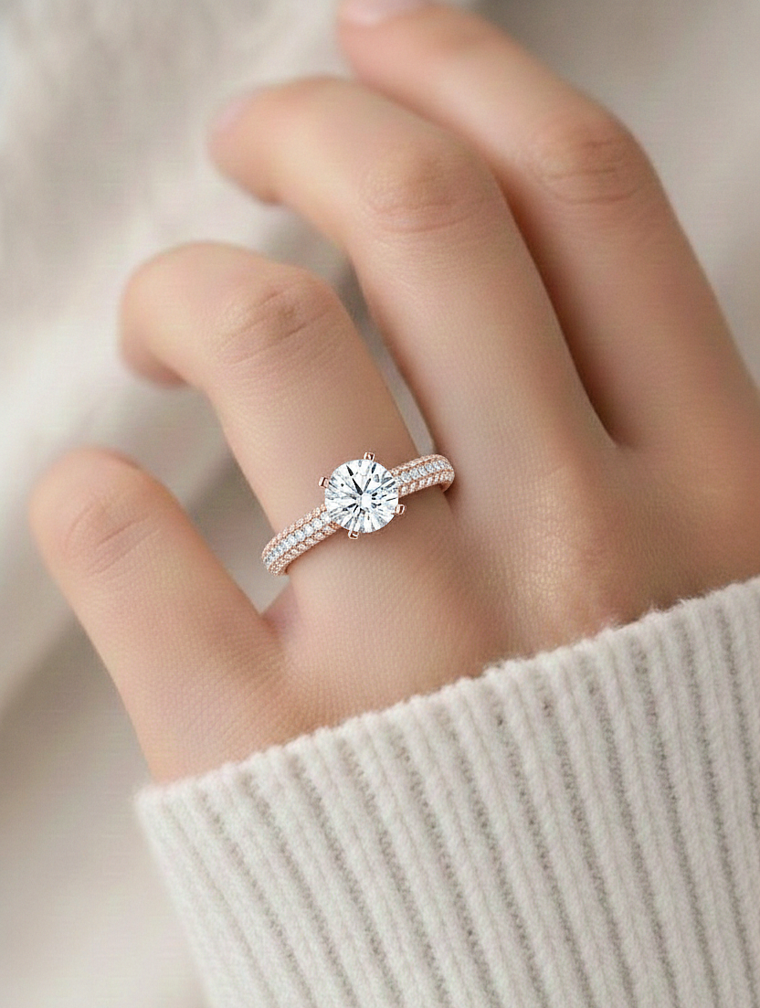 1.56 Ct  Carat Round Shaped Lab Grown Diamond  14K White Gold Engagement Perfect Ring, Gift For Her - HIGHCARAT DIAMONDS #wearthelook