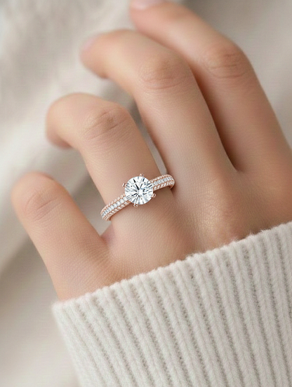 1.56 Ct  Carat Round Shaped Lab Grown Diamond  14K White Gold Engagement Perfect Ring, Gift For Her - HIGHCARAT DIAMONDS #wearthelook