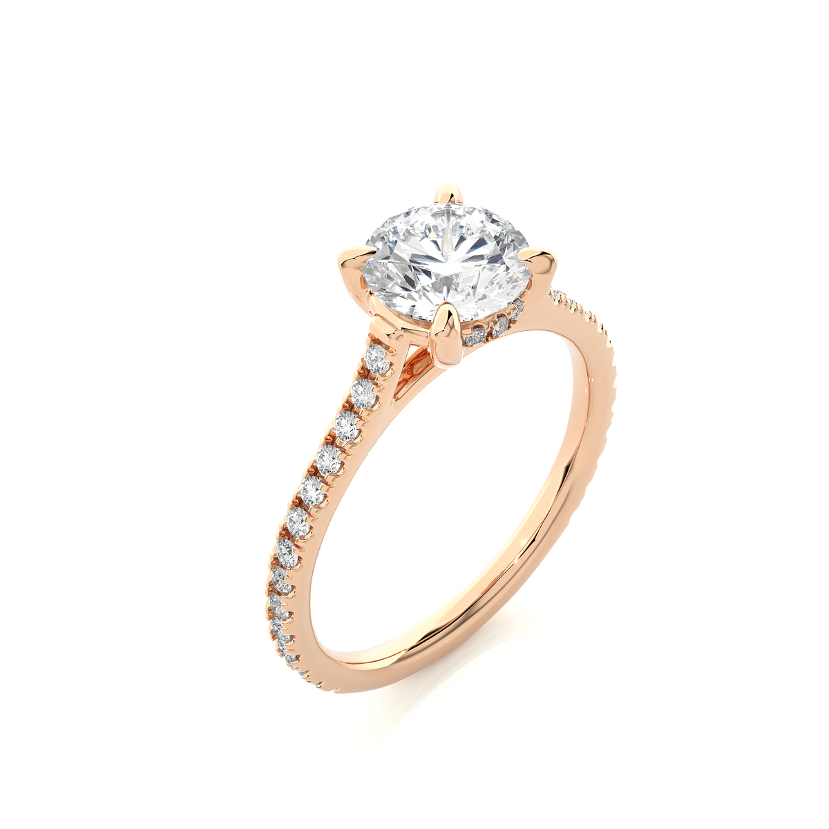 1.58 Carat and 14k,18k,10k option metal is available Round Shaped lab grown diamond proposal Ring - HIGHCARAT DIAMONDS