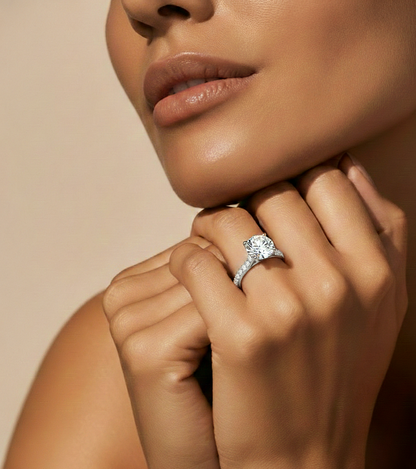 1.58 Carat and 14k,18k,10k option metal is available Round Shaped lab grown diamond proposal Ring - HIGHCARAT DIAMONDS #wearthelook