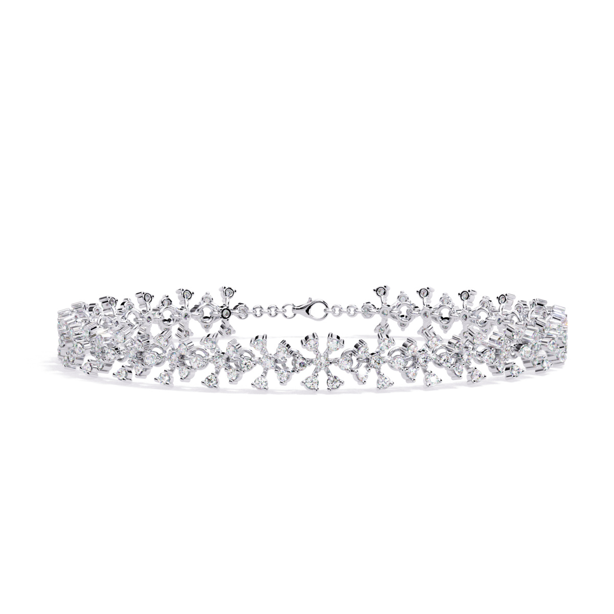 1.59Ct Round Cut Top Grade Diamond Antique Flower Shape Cluster Dainty Bridesmaid Tennis Bracelet Gift For Women's - HIGHCARAT DIAMONDS