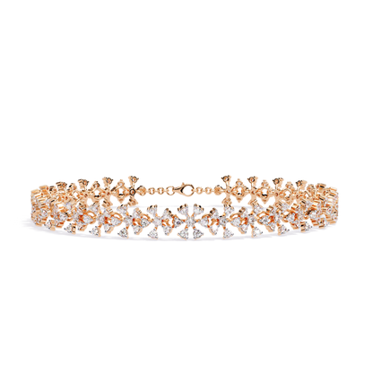 1.59Ct Round Cut Top Grade Diamond Antique Flower Shape Cluster Dainty Bridesmaid Tennis Bracelet Gift For Women's - HIGHCARAT DIAMONDS