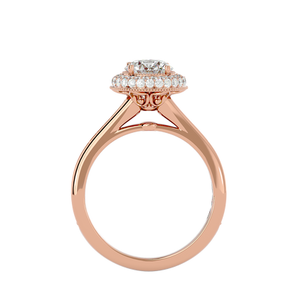 1.59 Ct Round Cut Lab grown Solitaire Ring With Round Accent,14K Solid Gold Hidden Halo Wedding Ring for  gifted - HIGHCARAT DIAMONDS
