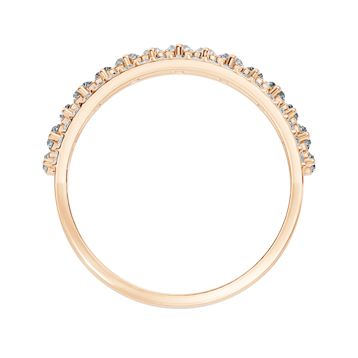 1.63CT Baguette and Round Cut Diamond Vintage Delicate Half Eternity Wedding Band Ring For Women's - HIGHCARAT DIAMONDS