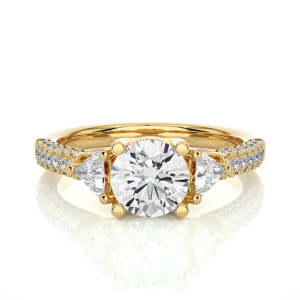 1.63 Ct Trillion Cut Lab grown Diamond Solitaire Wedding Ring14k Gift For Woman Jewelry - HIGHCARAT DIAMONDS