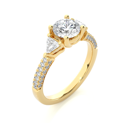 1.63 Ct Trillion Cut Lab grown Diamond Solitaire Wedding Ring14k Gift For Woman Jewelry - HIGHCARAT DIAMONDS