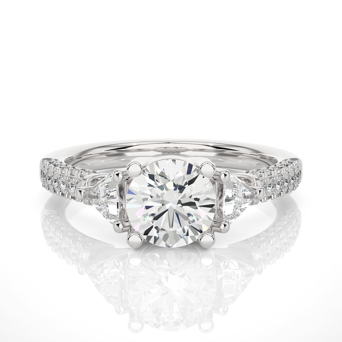 1.63 Ct Trillion Cut Lab grown Diamond Solitaire Wedding Ring14k Gift For Woman Jewelry - HIGHCARAT DIAMONDS