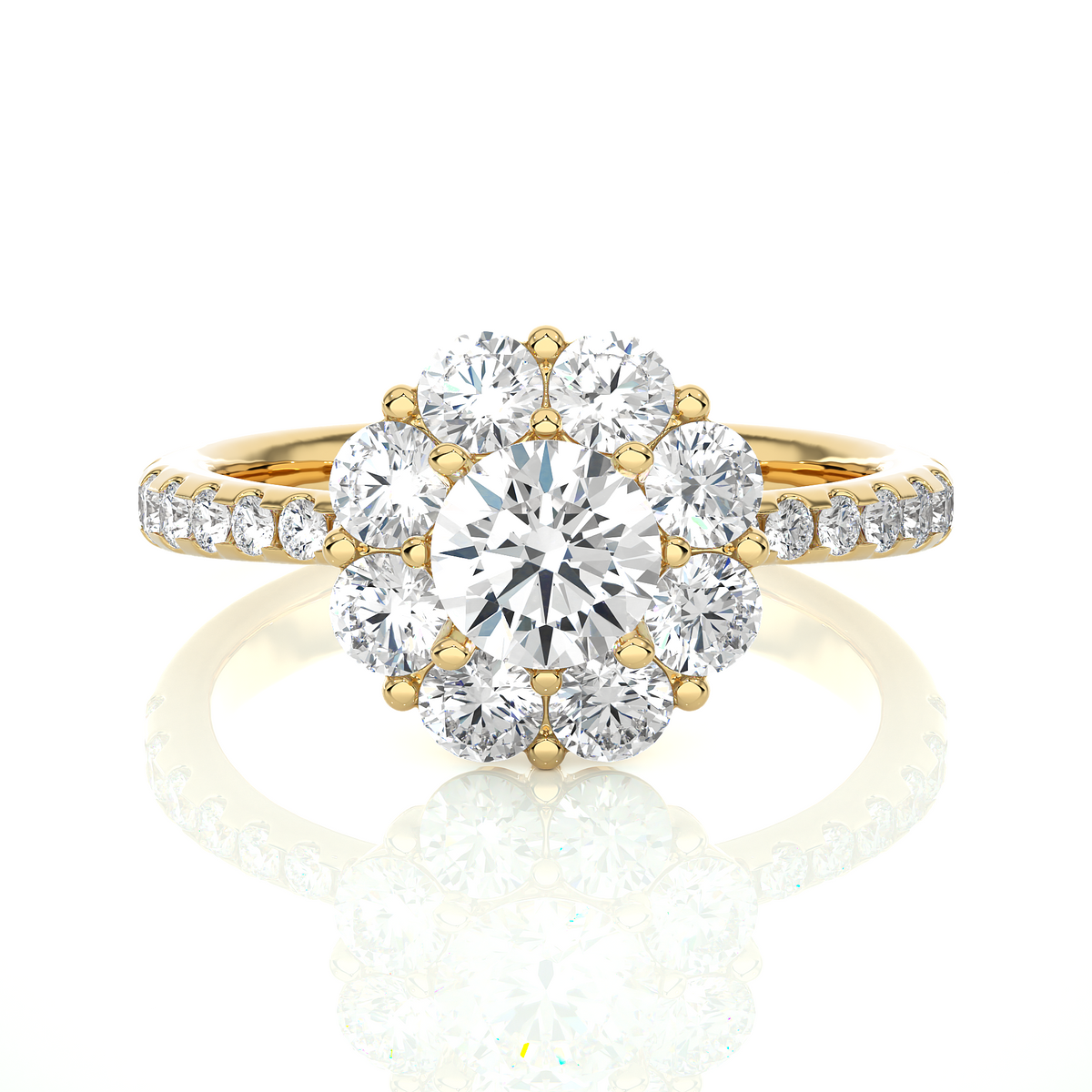 1.64 Carat Round Lab Grown Diamonds Timeless Accented Ring For Her,  Also  using daily wear - HIGHCARAT DIAMONDS