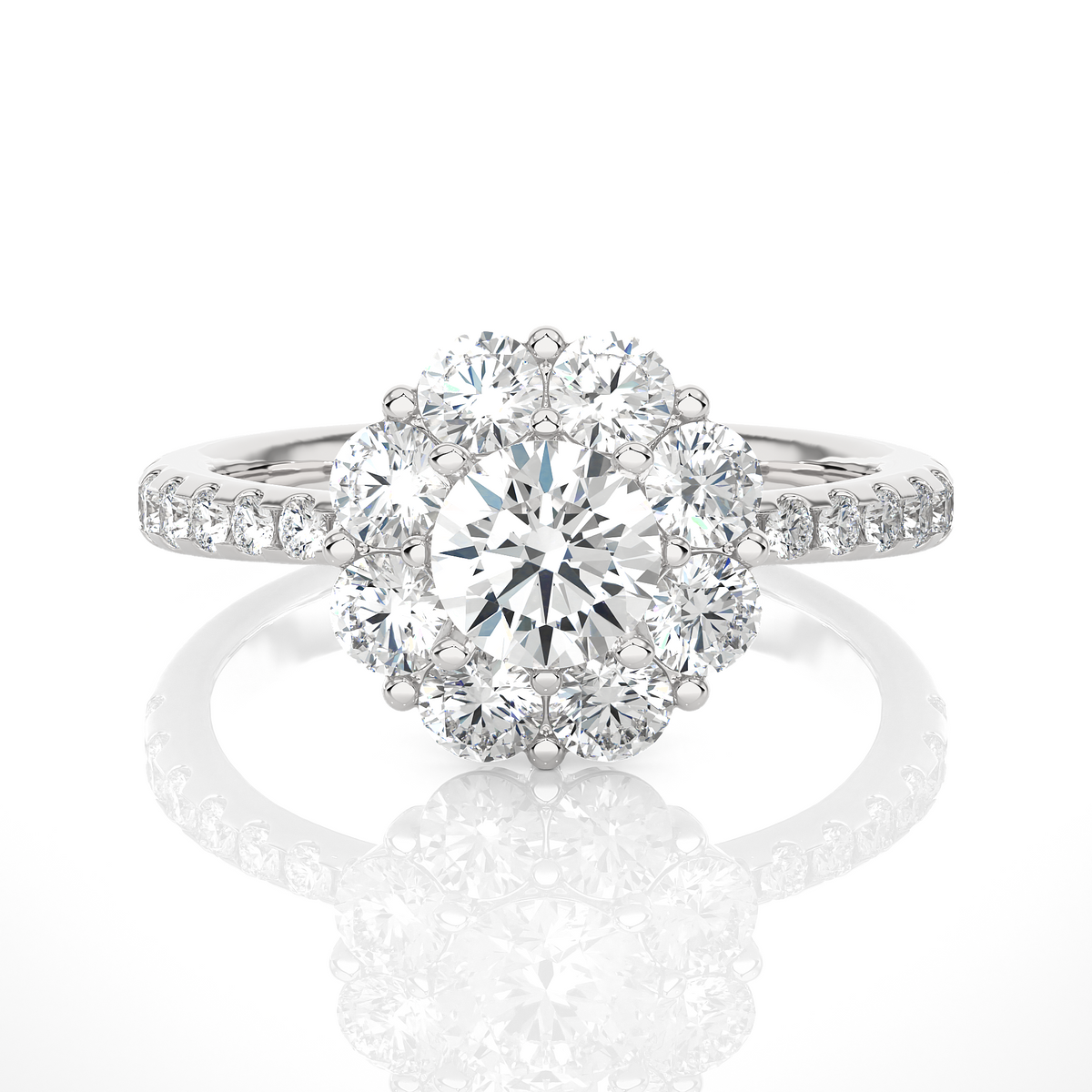 1.64 Carat Round Lab Grown Diamonds Timeless Accented Ring For Her,  Also  using daily wear - HIGHCARAT DIAMONDS