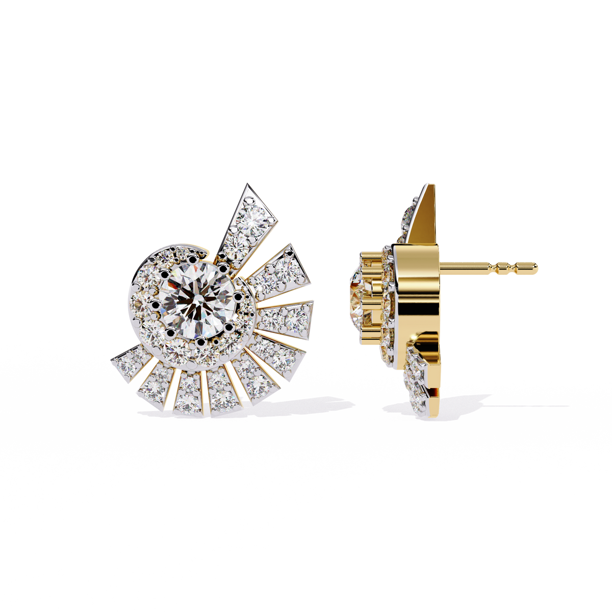 1.66Ct Round Cut Top Grade Diamond Elegant Dainty Perfect Sparkling Cluster Party Wear Stud Earring - HIGHCARAT DIAMONDS