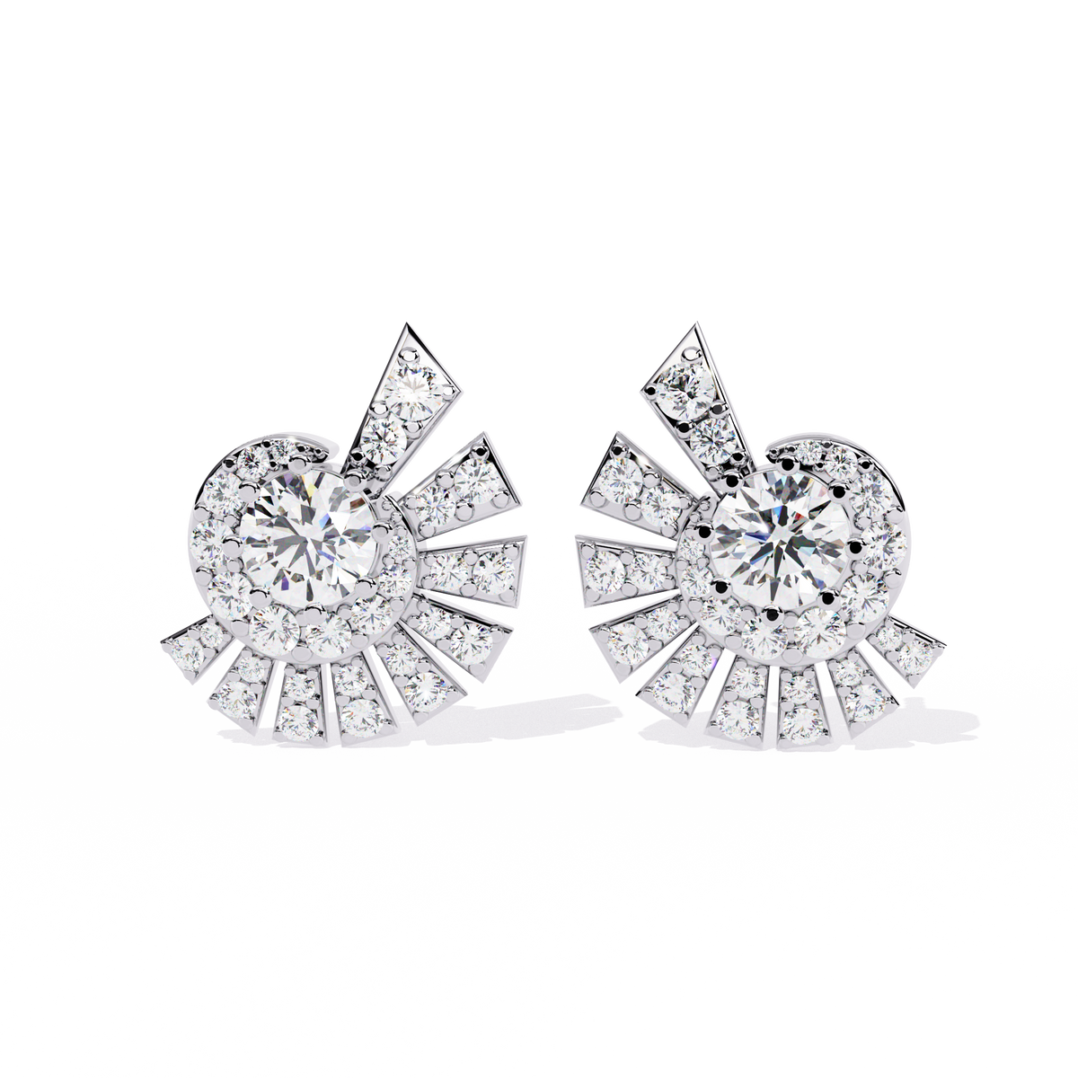 1.66Ct Round Cut Top Grade Diamond Elegant Dainty Perfect Sparkling Cluster Party Wear Stud Earring - HIGHCARAT DIAMONDS