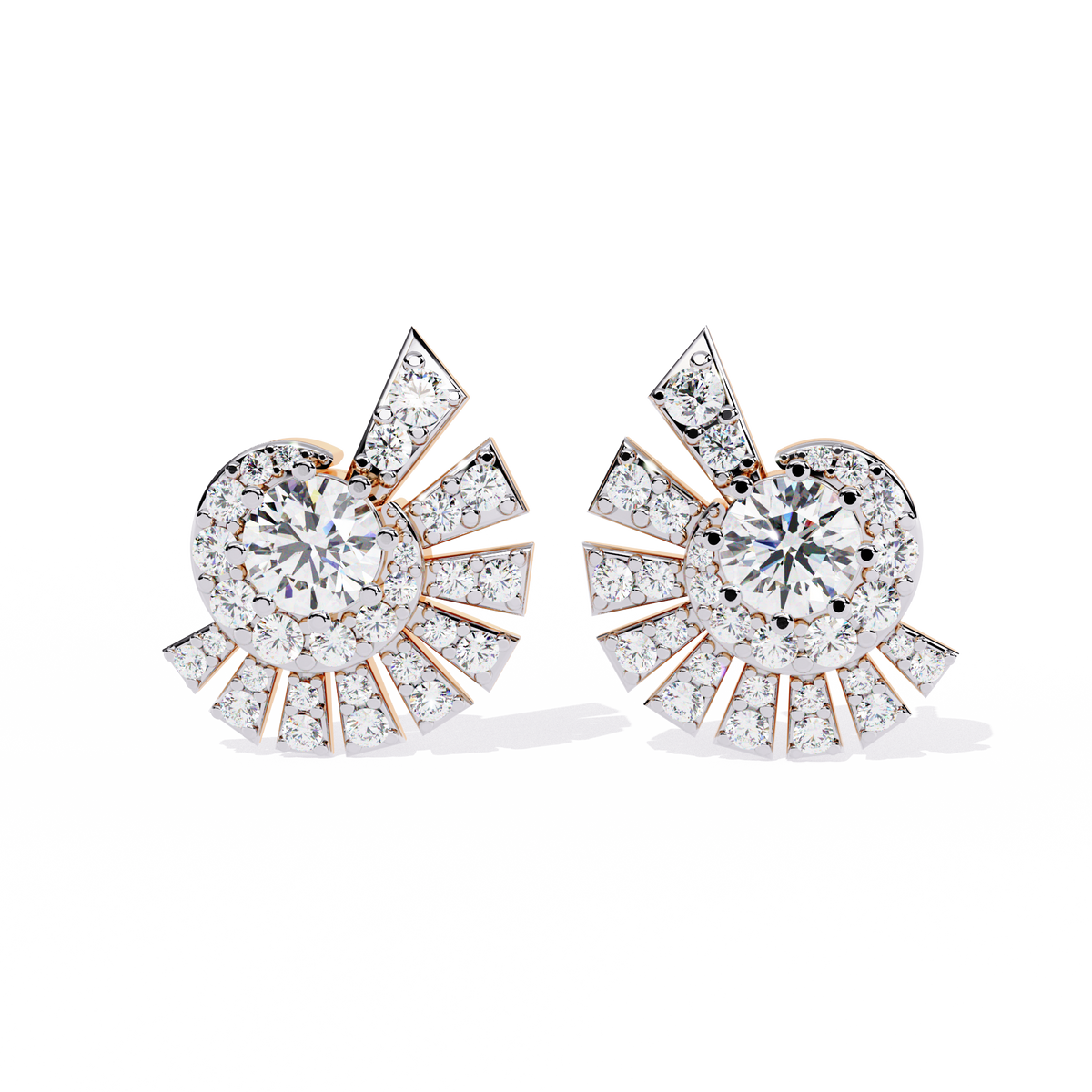 1.66Ct Round Cut Top Grade Diamond Elegant Dainty Perfect Sparkling Cluster Party Wear Stud Earring - HIGHCARAT DIAMONDS