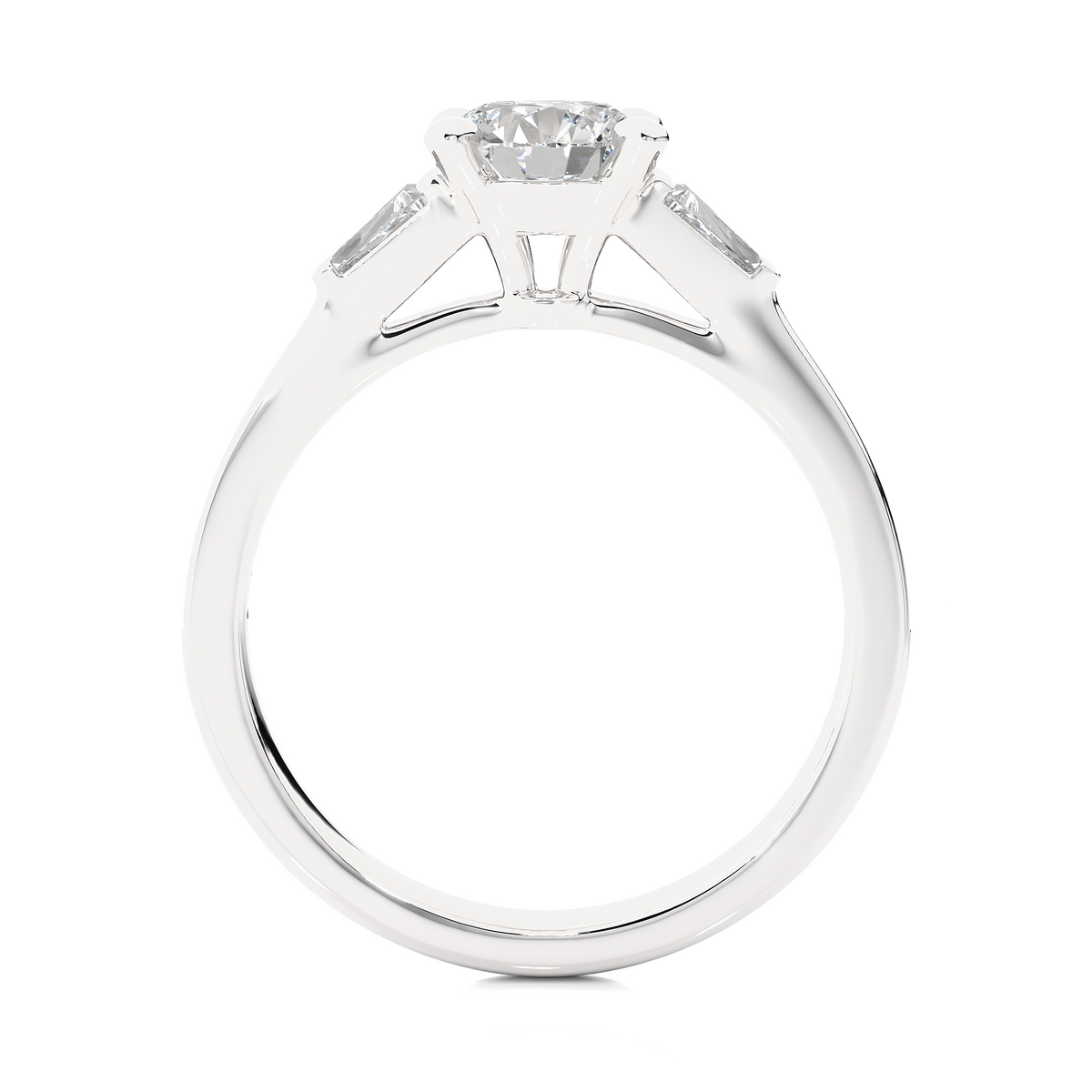 1.68 ct three stone diamond as well as pave and side stones Best gift ring for wedding - HIGHCARAT DIAMONDS