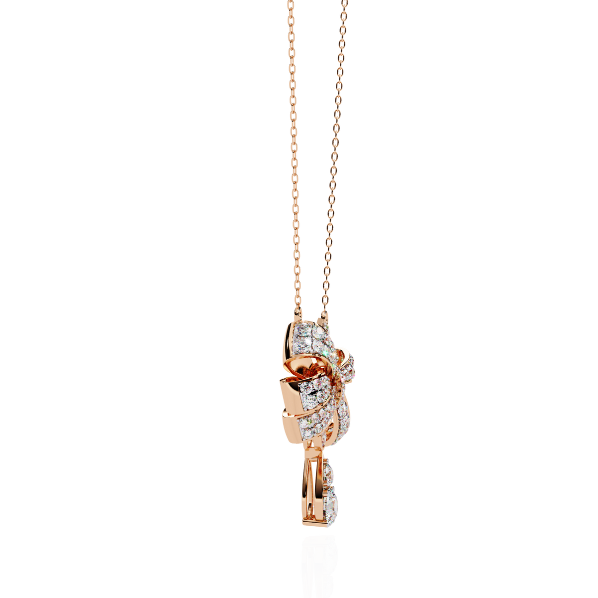 1.69 Ct Round Cut Lab Grown Diamond Infinity Shape 18k Solid Rose Gold  Delicate Classic Dainty Bridal Pendant Necklace - HIGHCARAT DIAMONDS