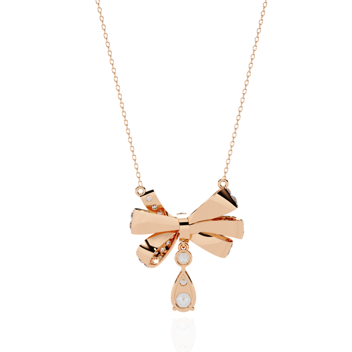 1.69 Ct Round Cut Lab Grown Diamond Infinity Shape 18k Solid Rose Gold  Delicate Classic Dainty Bridal Pendant Necklace - HIGHCARAT DIAMONDS