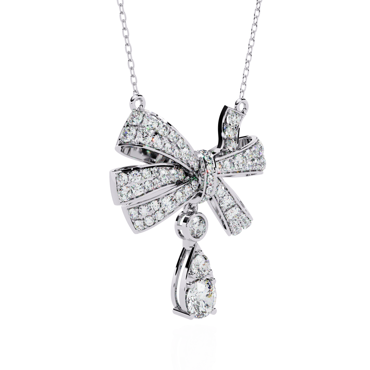 1.69 Ct Round Cut Lab Grown Diamond Infinity Shape 18k Solid Rose Gold  Delicate Classic Dainty Bridal Pendant Necklace - HIGHCARAT DIAMONDS