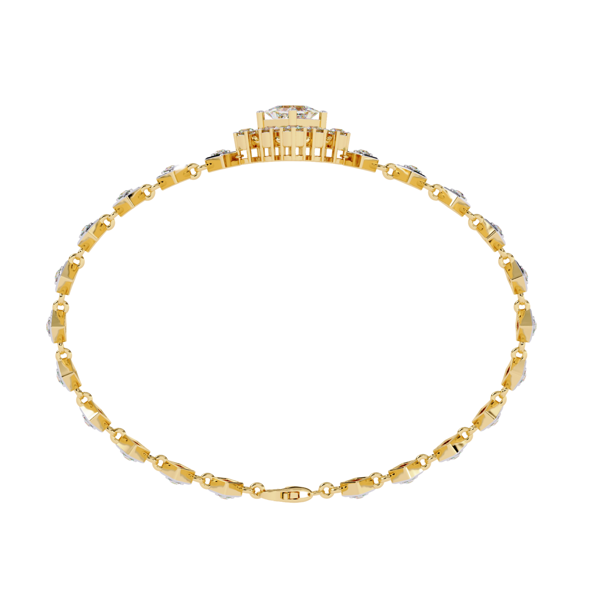 1.70Ct Princess And Round Cut Top Grade Diamond Halo Style Dainty Elegant Handcrafted Tennis Bracelet For Her - HIGHCARAT DIAMONDS