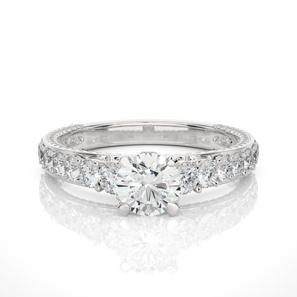 1.79 Ct Round Cut Lab Grown Diamond Fabulous 14K Accented Rings For Every Occasion, - HIGHCARAT DIAMONDS