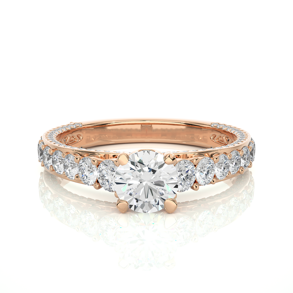 1.79 Ct Round Cut Lab Grown Diamond Fabulous 14K Accented Rings For Every Occasion, - HIGHCARAT DIAMONDS