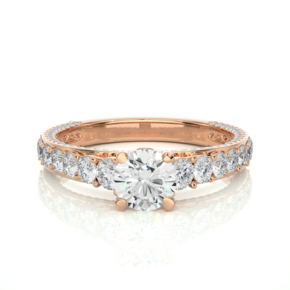 1.79 Ct Round Cut Lab Grown Diamond Fabulous 14K Accented Rings For Every Occasion, - HIGHCARAT DIAMONDS