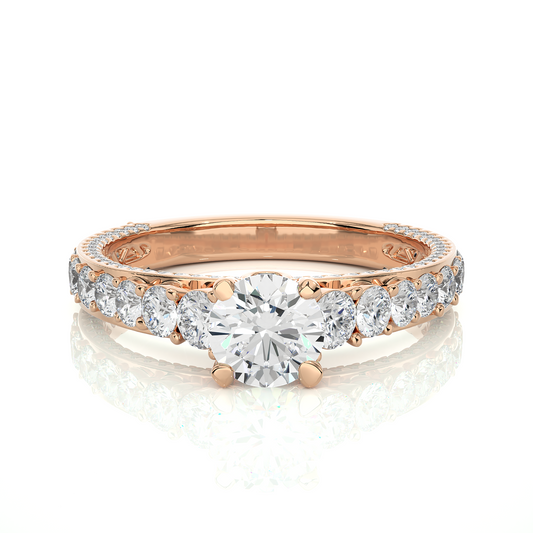 1.79 Ct Round Cut Lab Grown Diamond Fabulous 14K Accented Rings For Every Occasion, - HIGHCARAT DIAMONDS