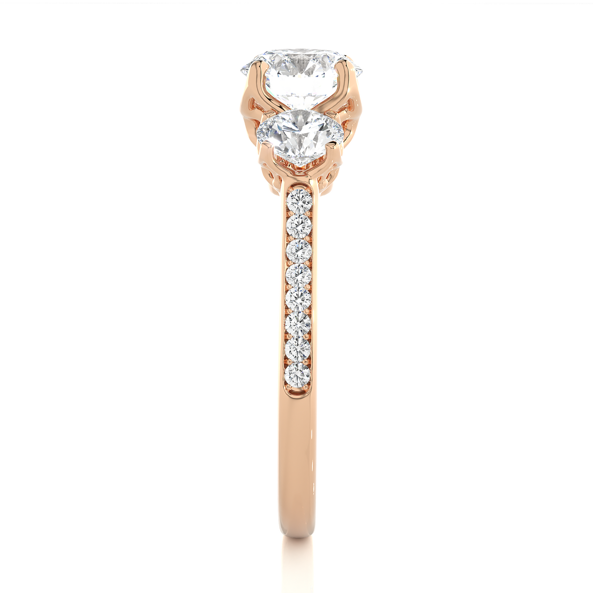 1.80 Ct Round Three Stone Wedding Lab Grown Diamond  Ring for engagement - HIGHCARAT DIAMONDS