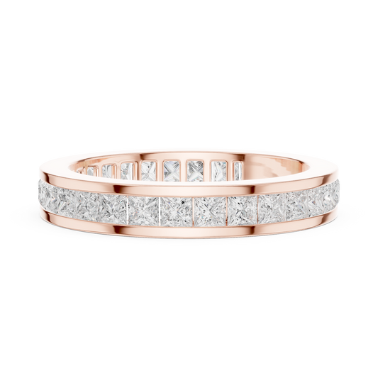 1.80CT Princess Cut White Colorless Lab Grown Diamond Minimalist Vintage Sparkling Promise Band - HIGHCARAT DIAMONDS