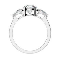 1.80Ct Pear and Round Cut High Quality Diamond Vintage Delicate Three Stone Dainty Party Wear Ring - HIGHCARAT DIAMONDS