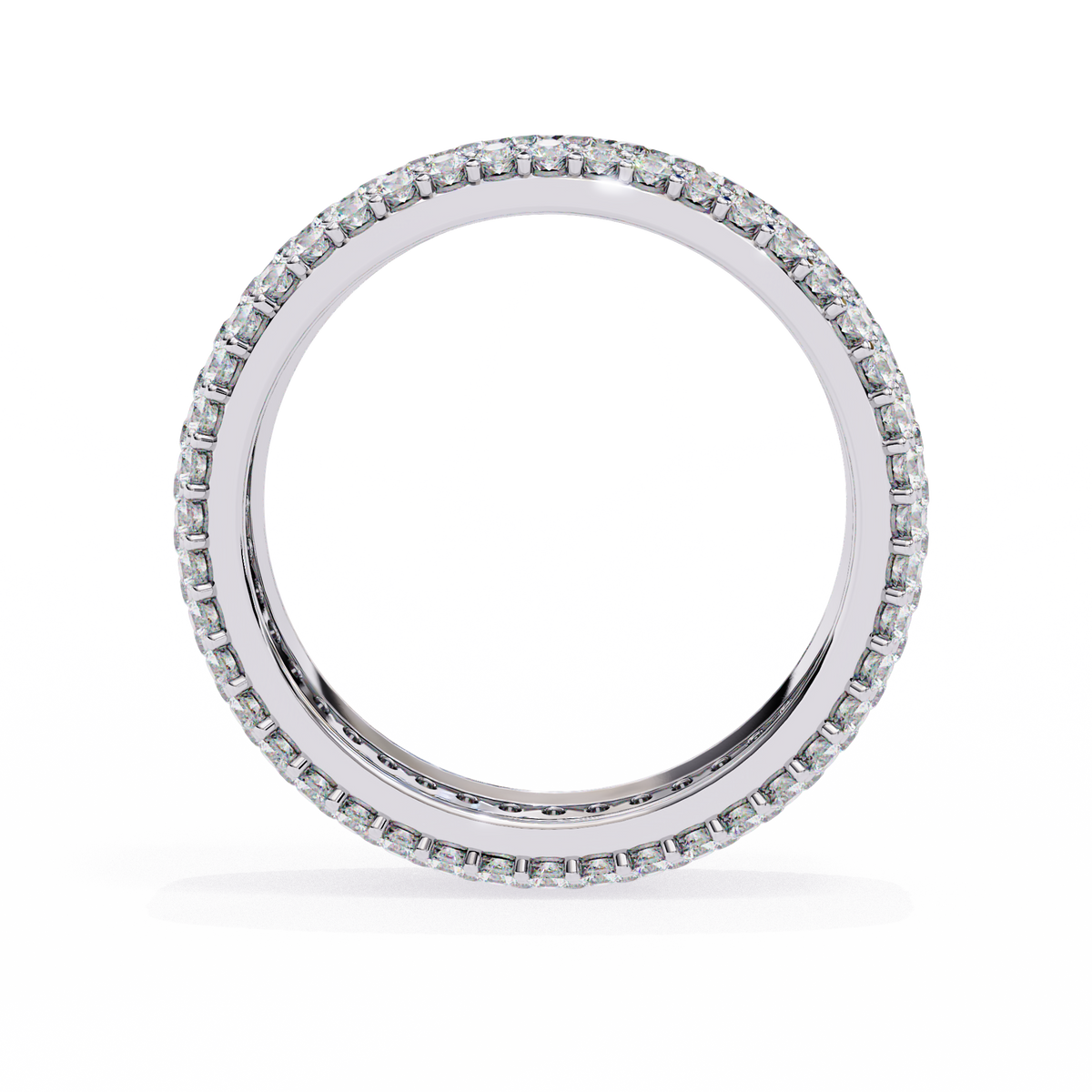 1.81Ct Round Cut Natural Diamond 5 Row Elegant Modern Classic Delicate Dainty Wedding Band For Her - HIGHCARAT DIAMONDS