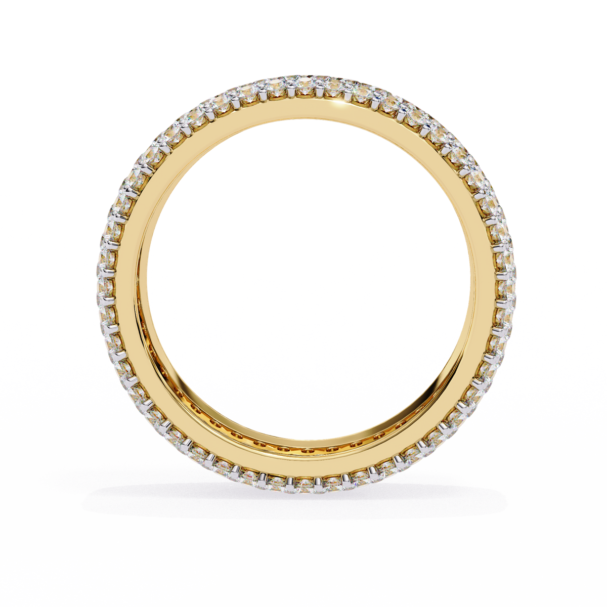 1.81Ct Round Cut Natural Diamond 5 Row Elegant Modern Classic Delicate Dainty Wedding Band For Her - HIGHCARAT DIAMONDS
