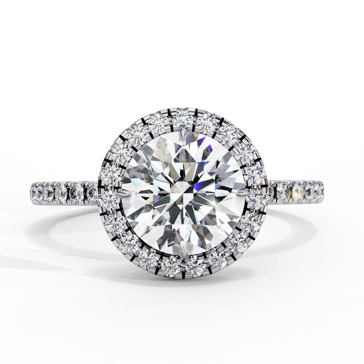 Round Cut 1.87 Ct Lab Grown  Diamond and 14k Antique Stackable Dainty Promise Ring - HIGHCARAT DIAMONDS