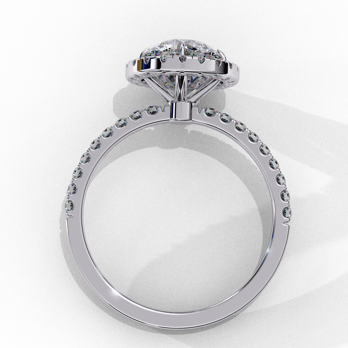Round Cut 1.87 Ct Lab Grown  Diamond and 14k Antique Stackable Dainty Promise Ring - HIGHCARAT DIAMONDS