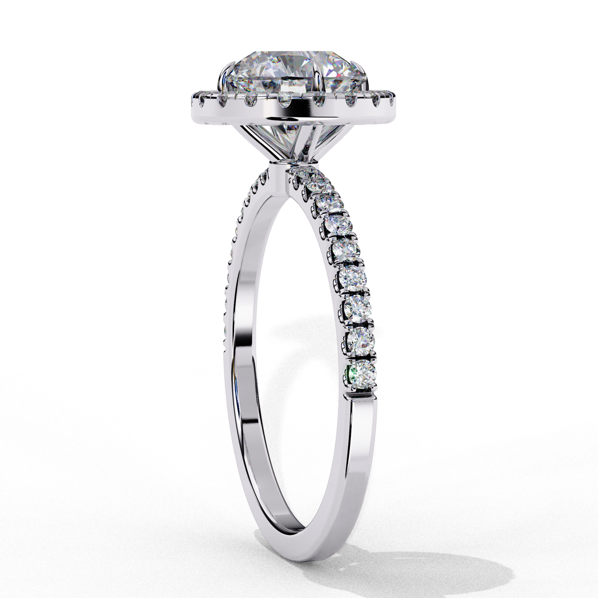 Round Cut 1.87 Ct Lab Grown  Diamond and 14k Antique Stackable Dainty Promise Ring - HIGHCARAT DIAMONDS